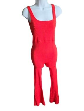 FP Movement Rich Soul Flared Jumpsuit Bittersweet Red Size XS/S